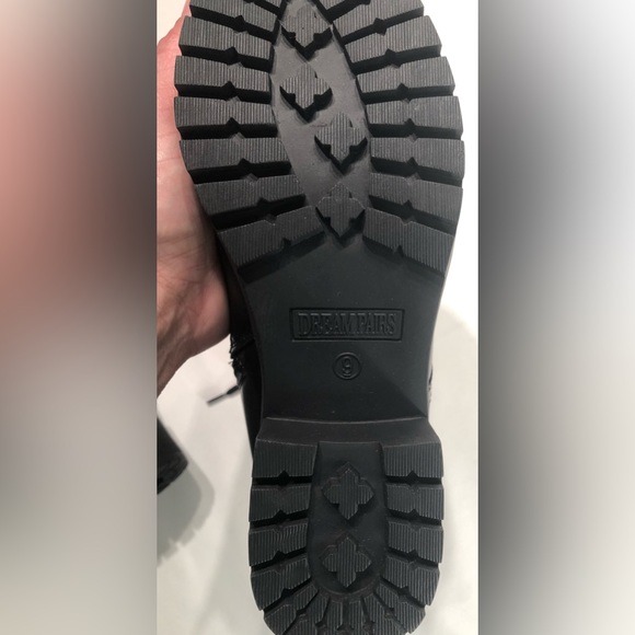 DREAM PAIRS Black Lace-up Combat Boots Mid-calf Military Winter Boot for Women - Picture 4 of 6